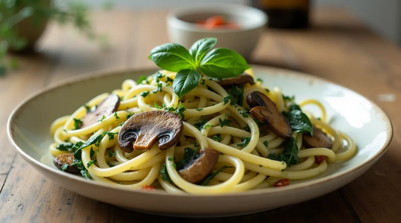 Mushroom Spinach Pasta Recipe