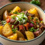 Crockpot Loaded Steak and Potato Bake