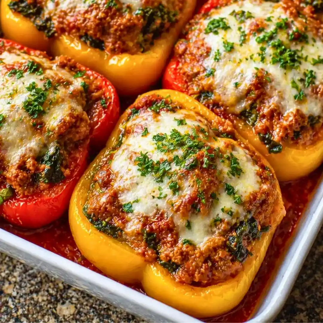 Low Carb Lasagna Stuffed Peppers