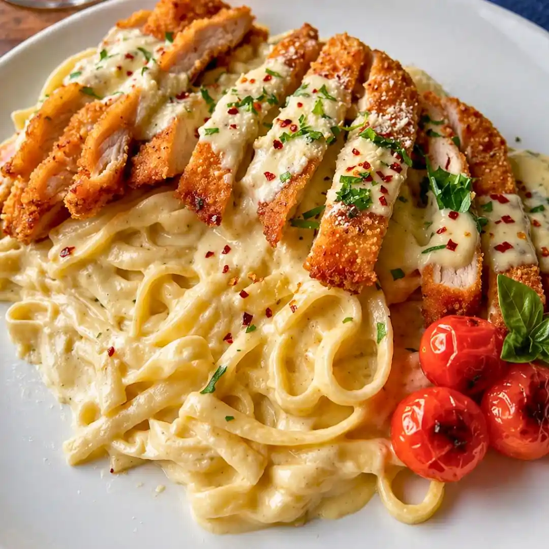 Crispy Chicken Alfredo Pasta Recipe