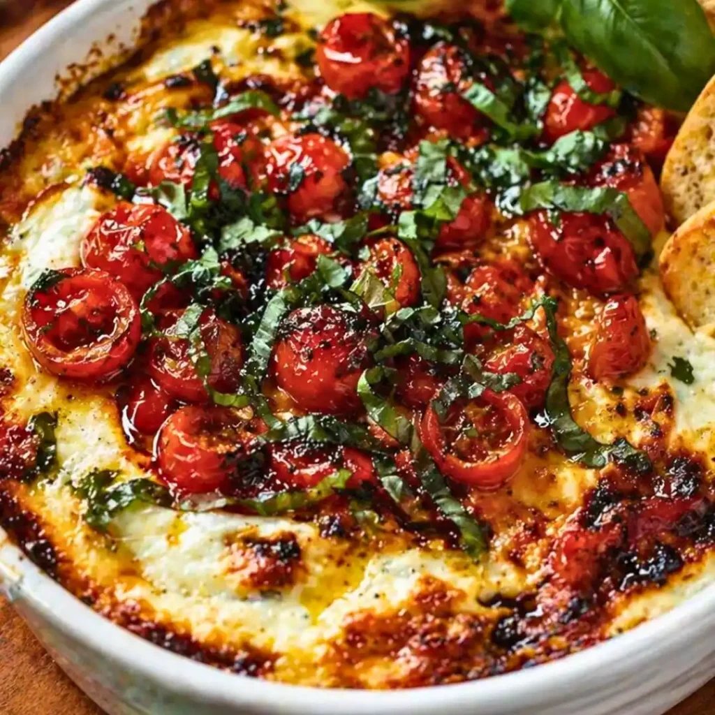 Three-Cheese Tomato Bruschetta Dip Recipe