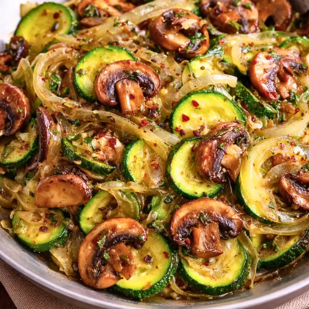 Sauteed Zucchini Mushrooms and Onions