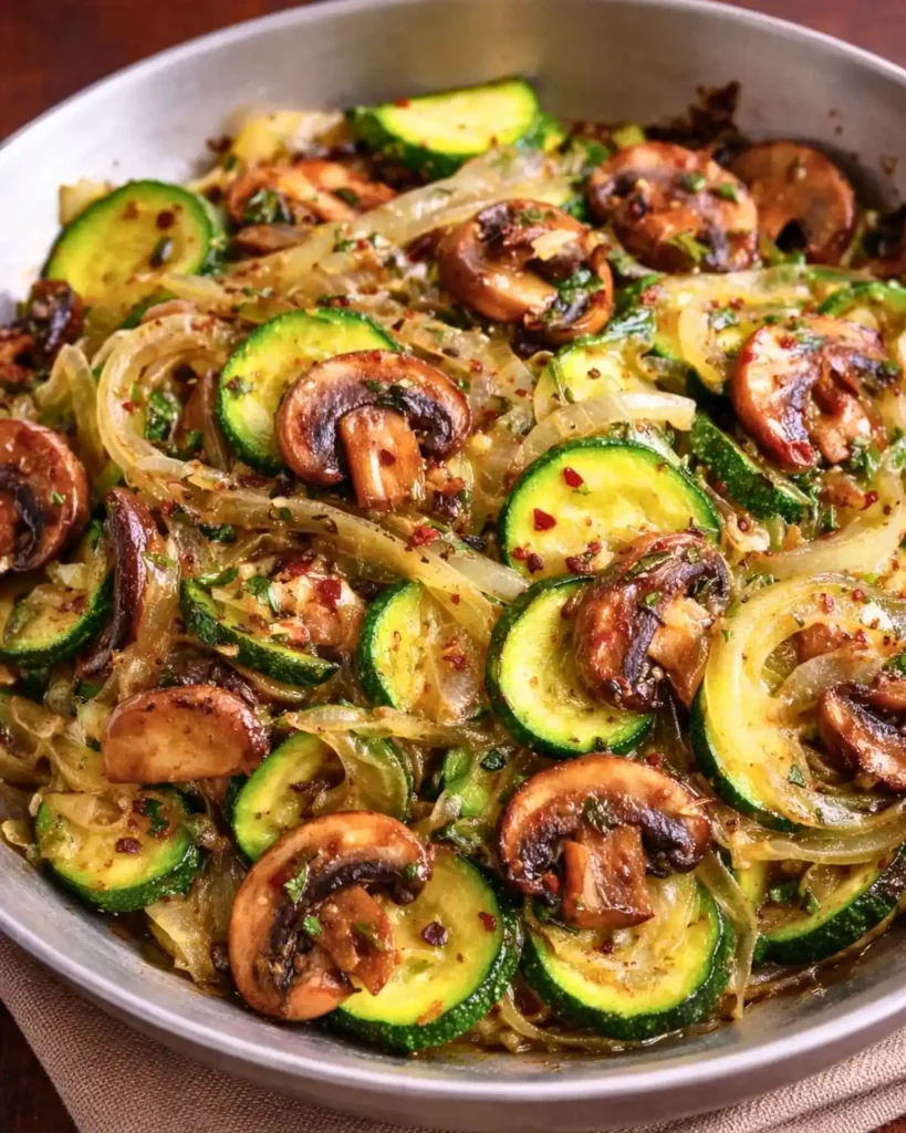 Sauteed Zucchini Mushrooms and Onions