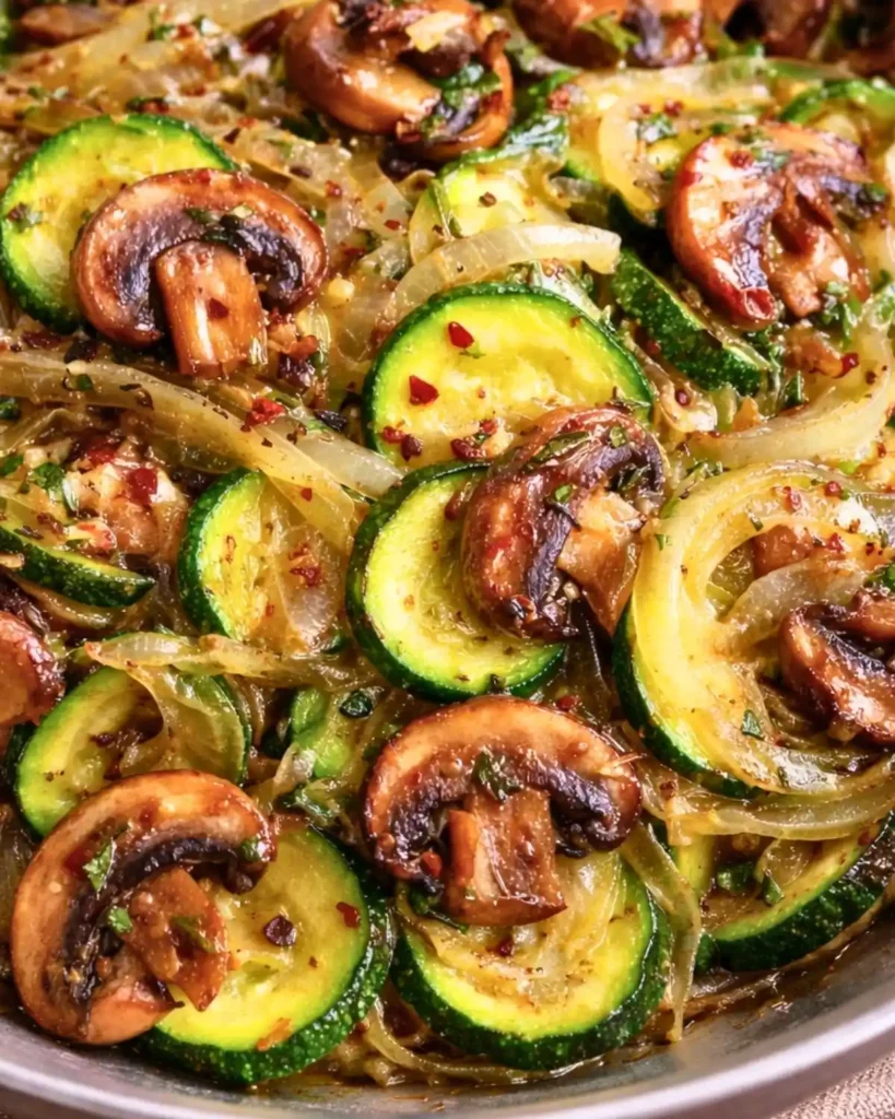 Sauteed Zucchini Mushrooms and Onions