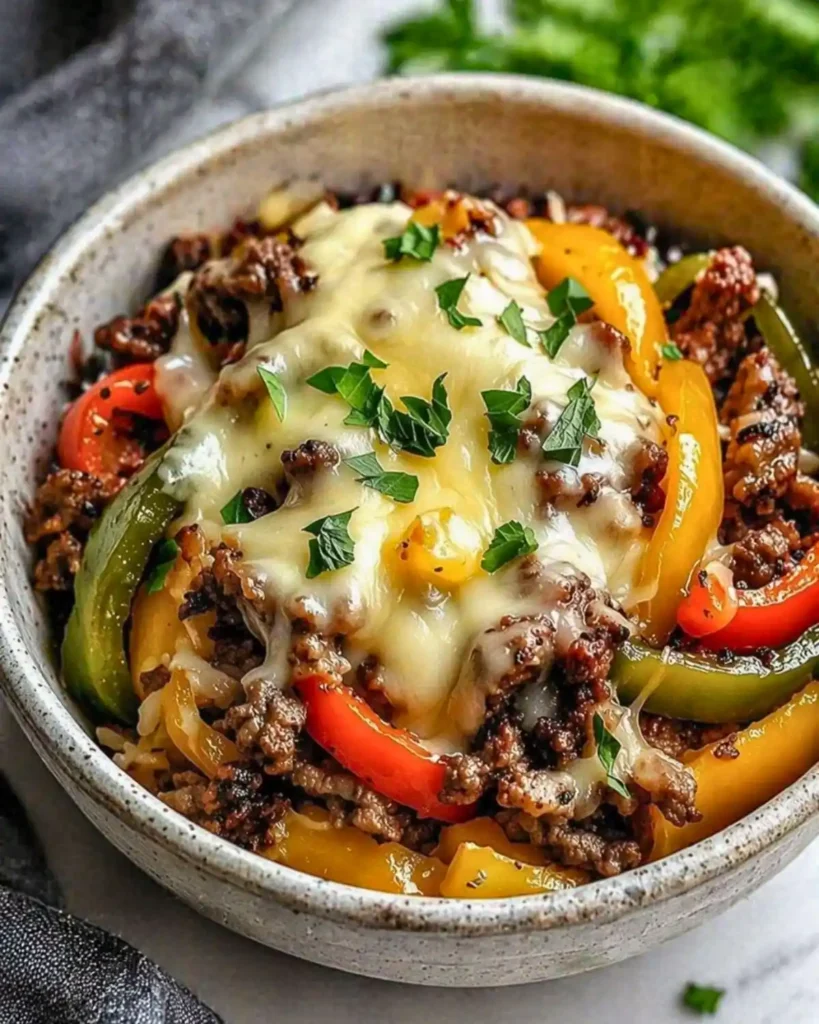 Philly Cheesesteak Bowls – Easy Low Carb Dinner Idea