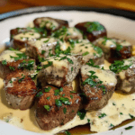 Garlic Butter Steak Bites with a Rich Parmesan Cream Sauce