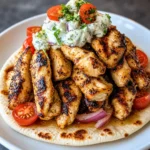 Greek Chicken Gyros with Lemon-Herb Marinade and Tzatziki