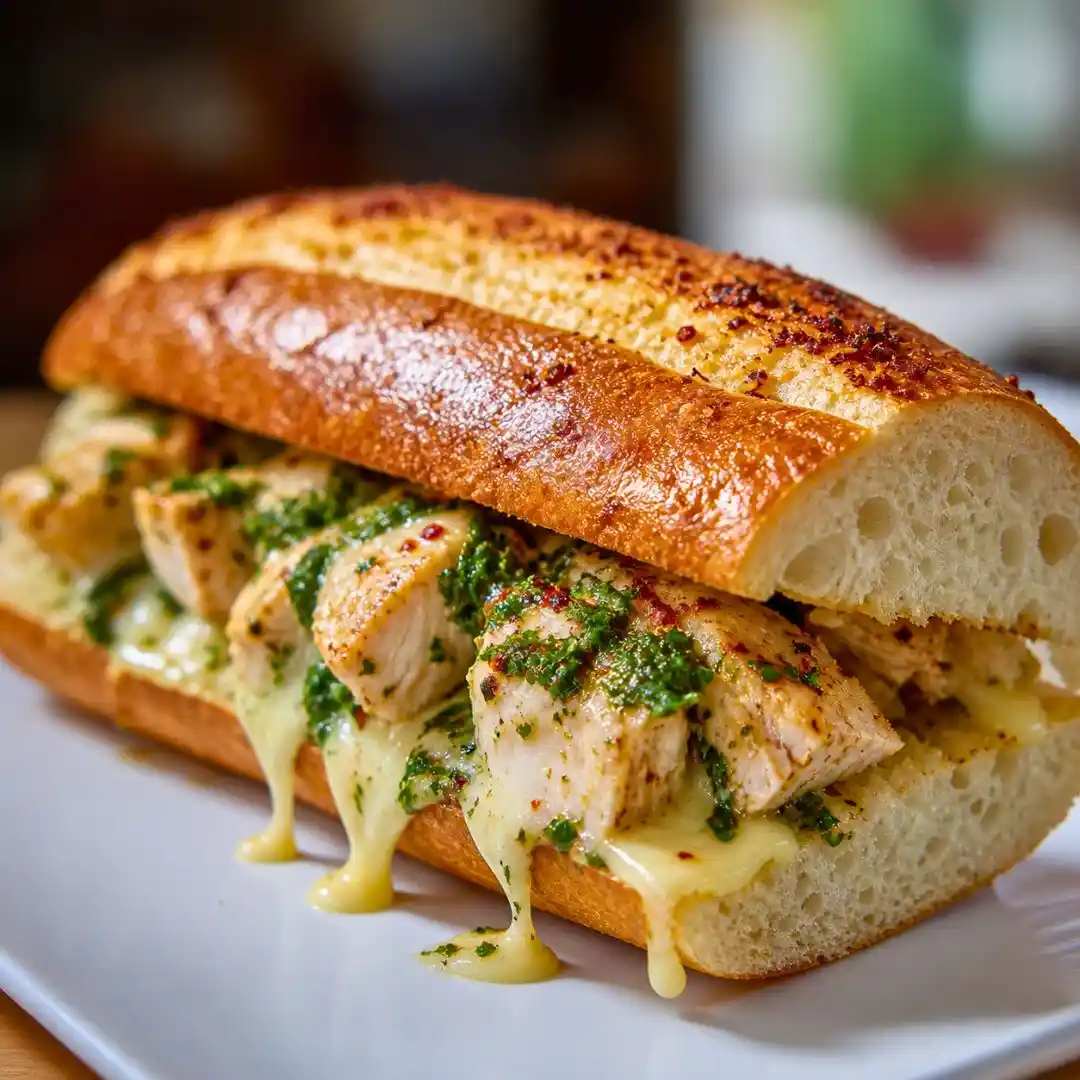 Irresistible Cheesy Chicken Garlic Bread Sandwich Recipe