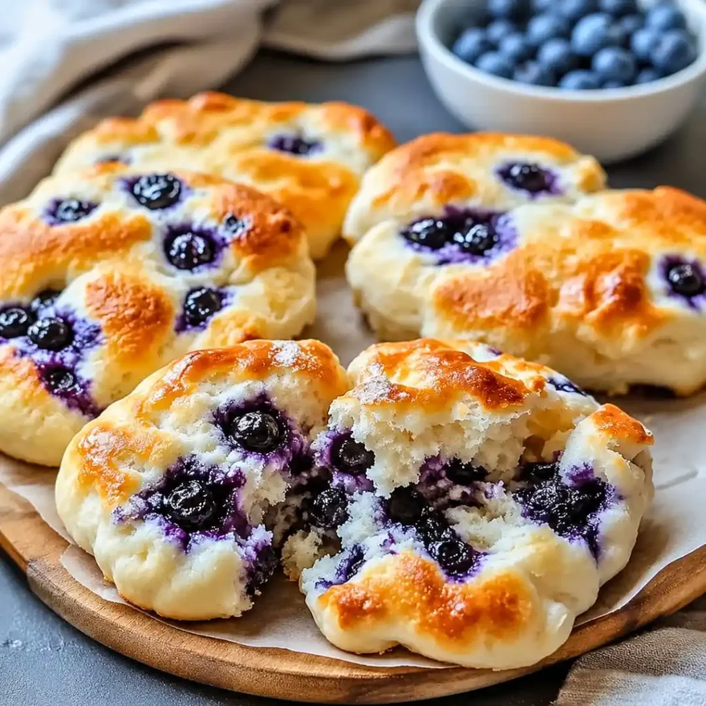 Fluffy Cottage Cheese Blueberry Cloud Bread