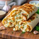Low Carb Cheesy Garlic Chicken Wraps