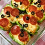 Creamy Pizza Stuffed Bell Peppers