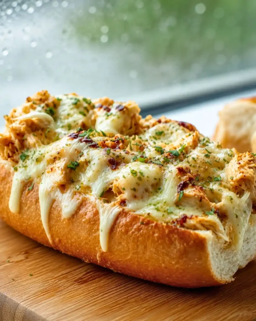 Irresistible Cheesy Chicken Garlic Bread Sandwich Recipe