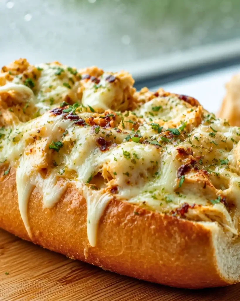 Irresistible Cheesy Chicken Garlic Bread Sandwich Recipe