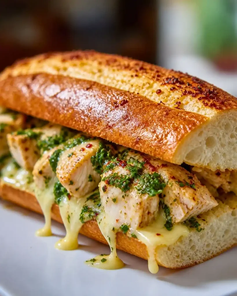 Irresistible Cheesy Chicken Garlic Bread Sandwich Recipe