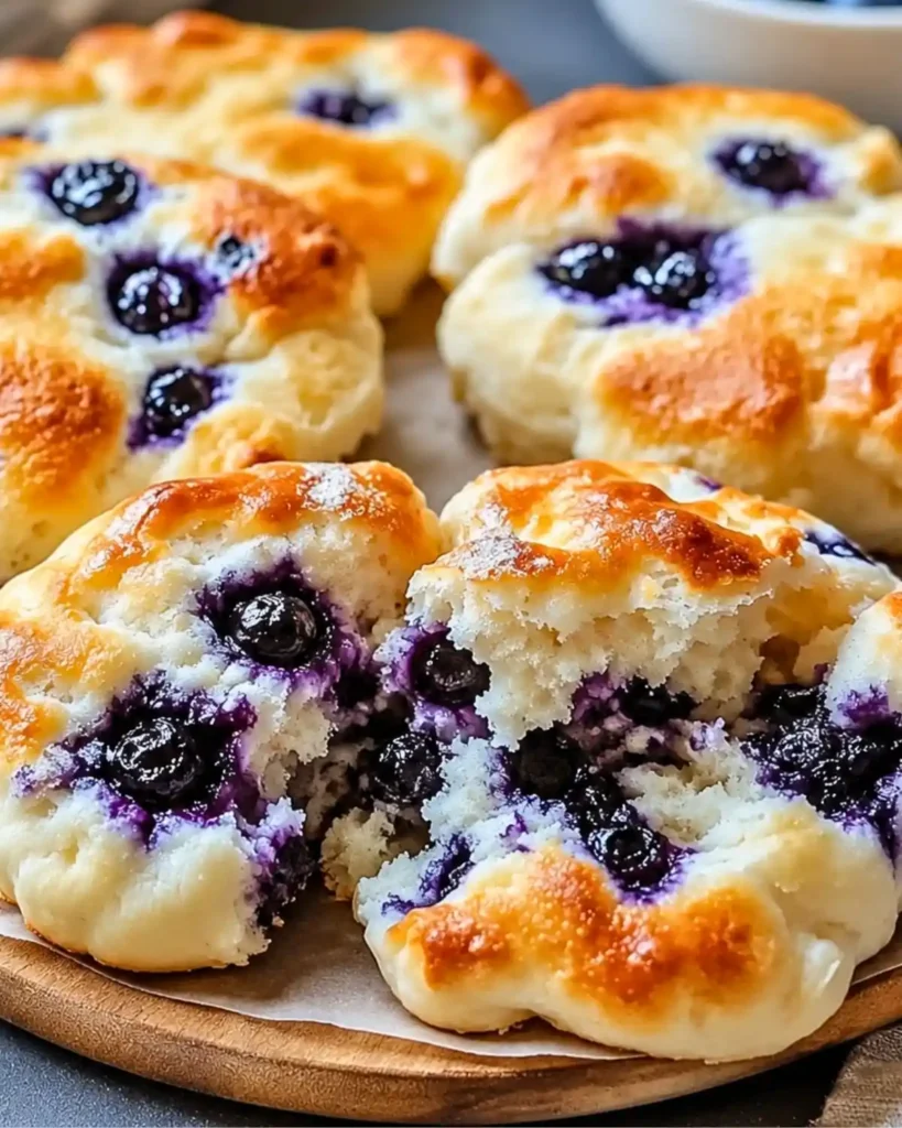 Fluffy Cottage Cheese Blueberry Cloud Bread