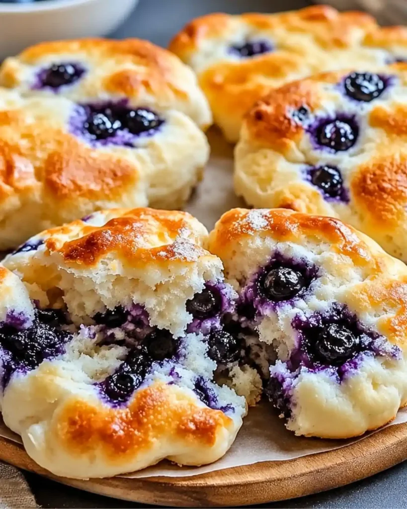 Fluffy Cottage Cheese Blueberry Cloud Bread