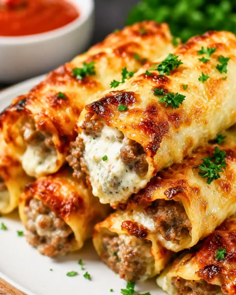 Easy Keto Sausage Lasagna Roll Ups