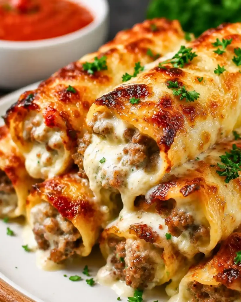 Easy Keto Sausage Lasagna Roll Ups