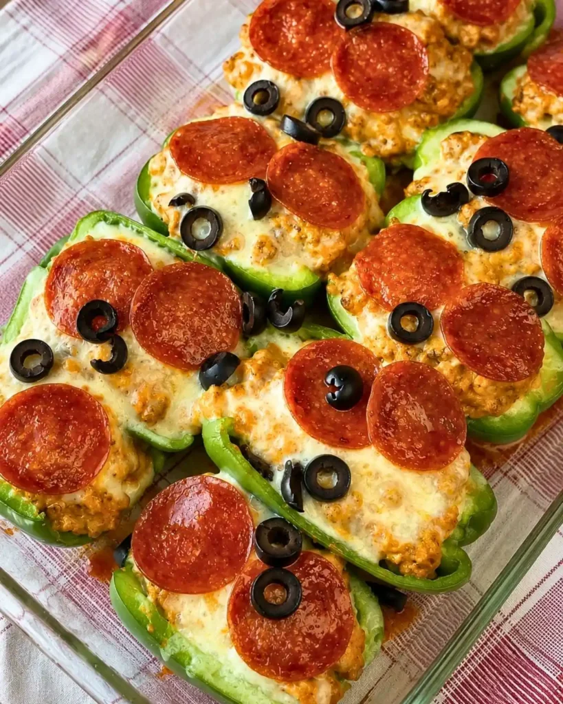 Creamy Pizza Stuffed Bell Peppers