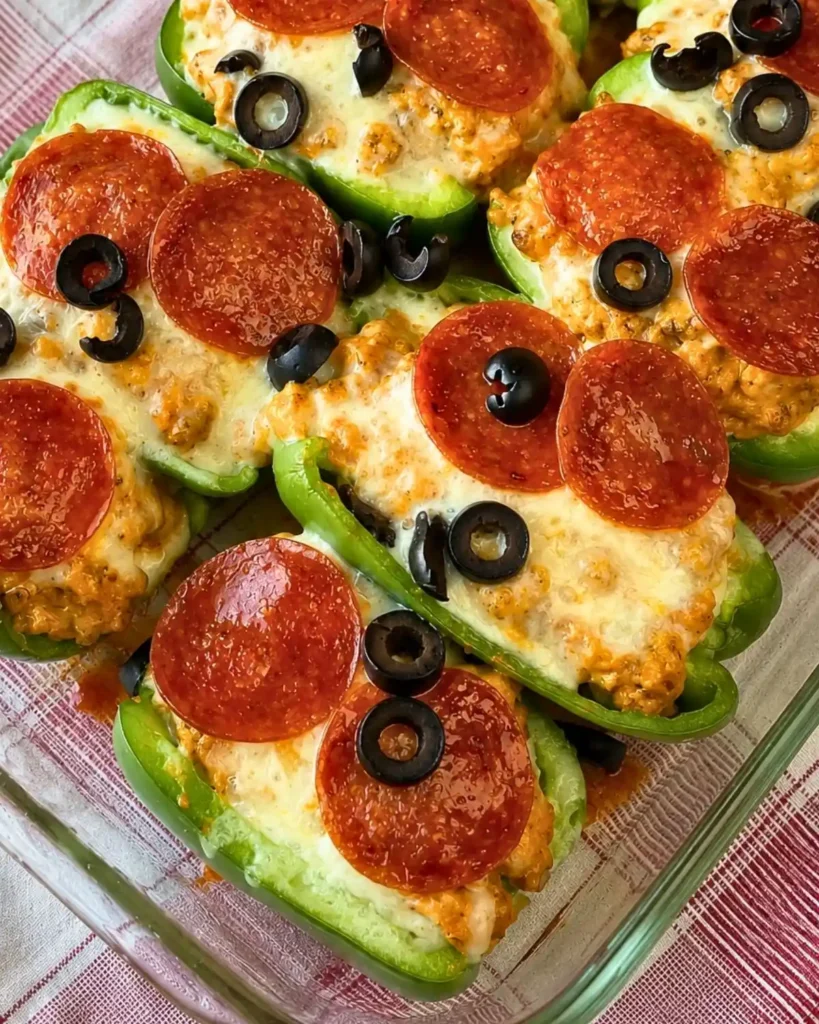 Creamy Pizza Stuffed Bell Peppers