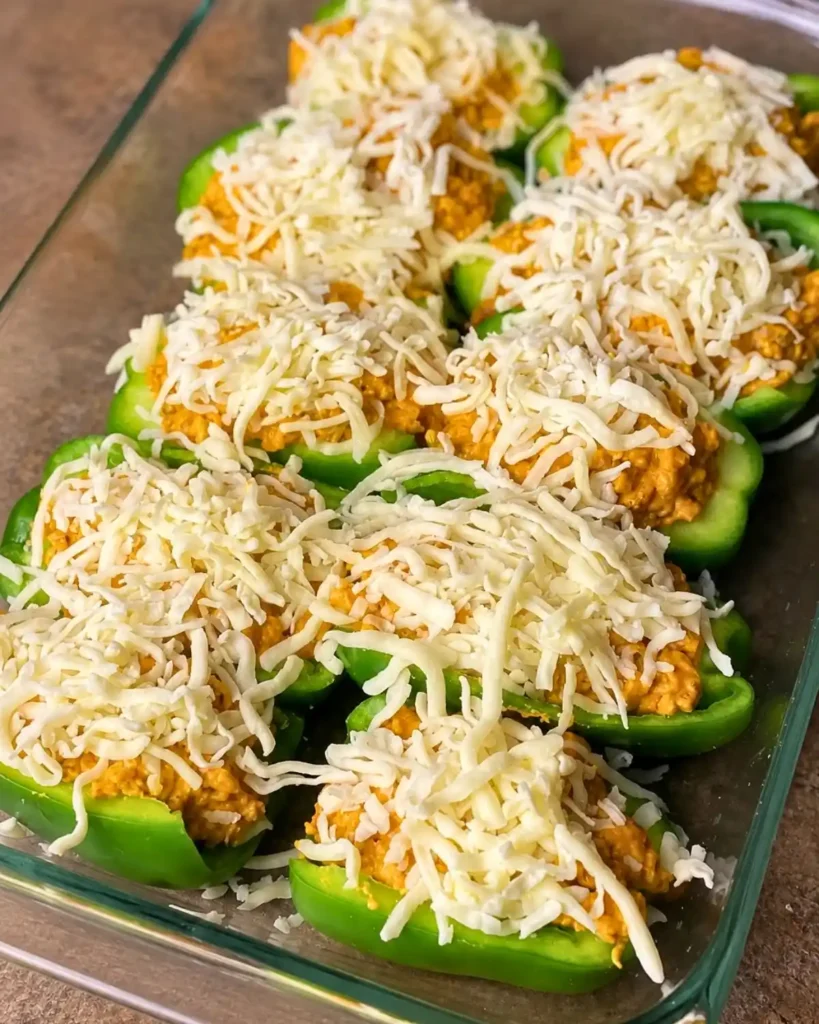 Creamy Pizza Stuffed Bell Peppers