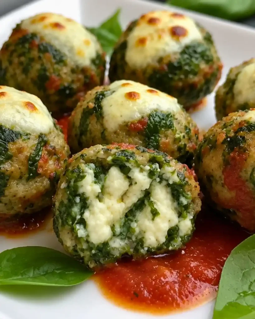 Spinach Meatballs with Mozzarella: Quick and Easy