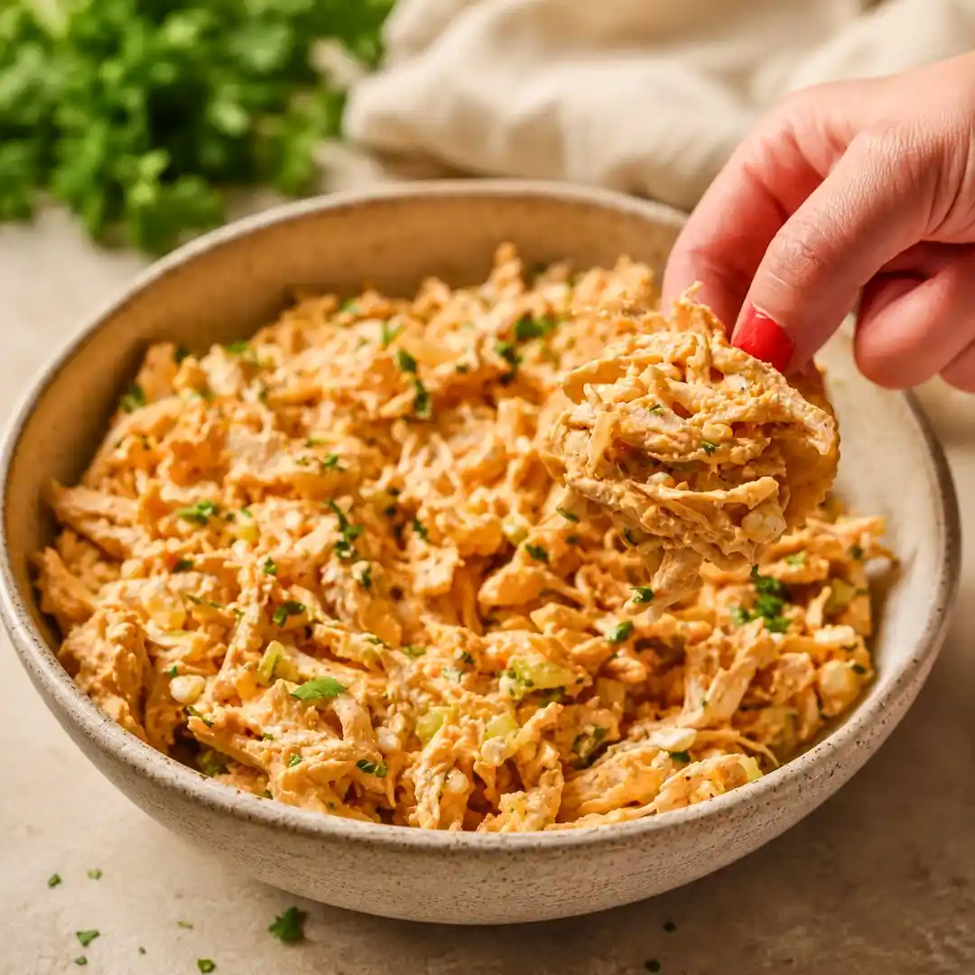 High Protein Buffalo Chicken Salad With Cottage Cheese