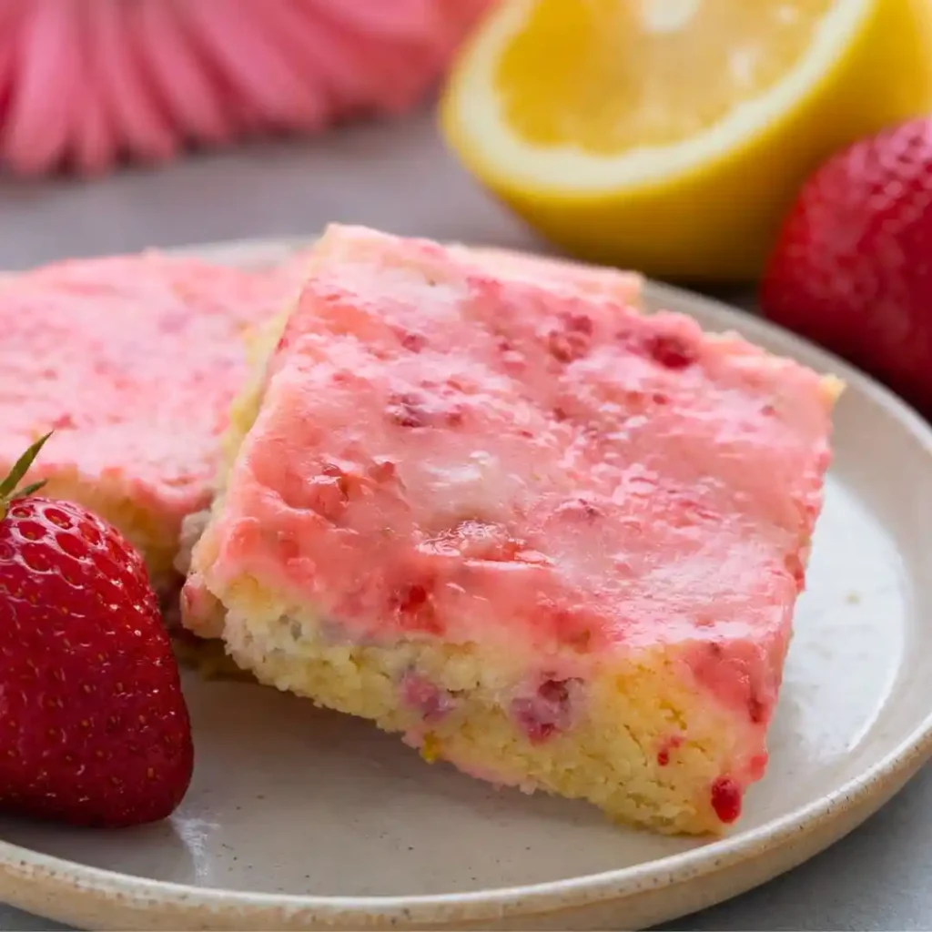 Keto Strawberry Lemon Blondies Recipe