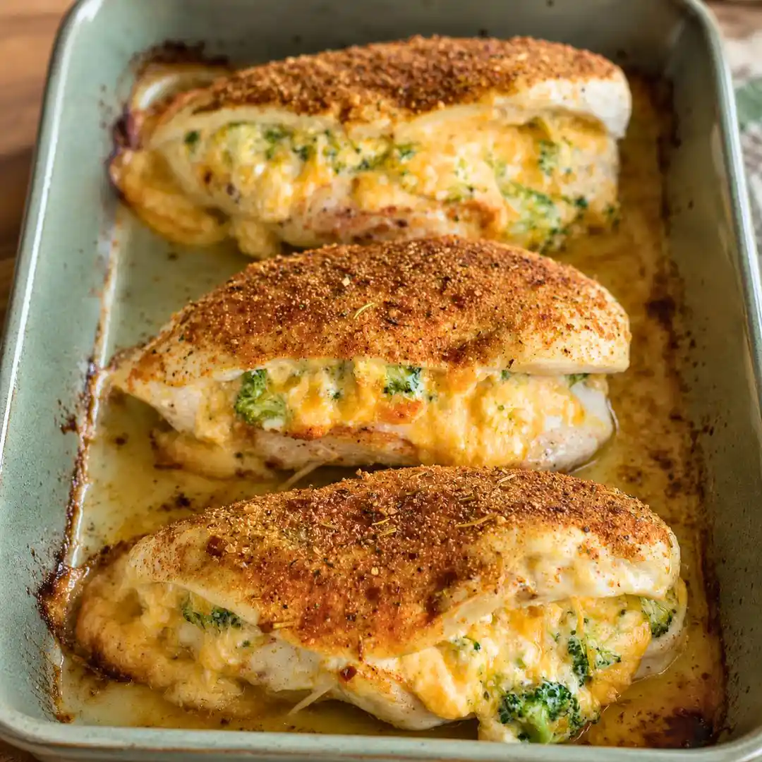 Keto Broccoli and Cheese Stuffed Chicken Breasts