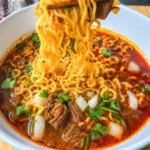 Birria Ramen with Beef in the Pressure Cooker