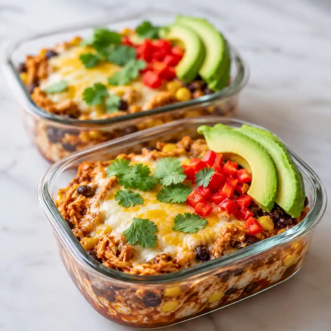 Easy Chicken Cottage Cheese Enchilada Bowls