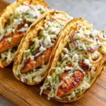 Air Fryer Salmon Tacos with Slaw