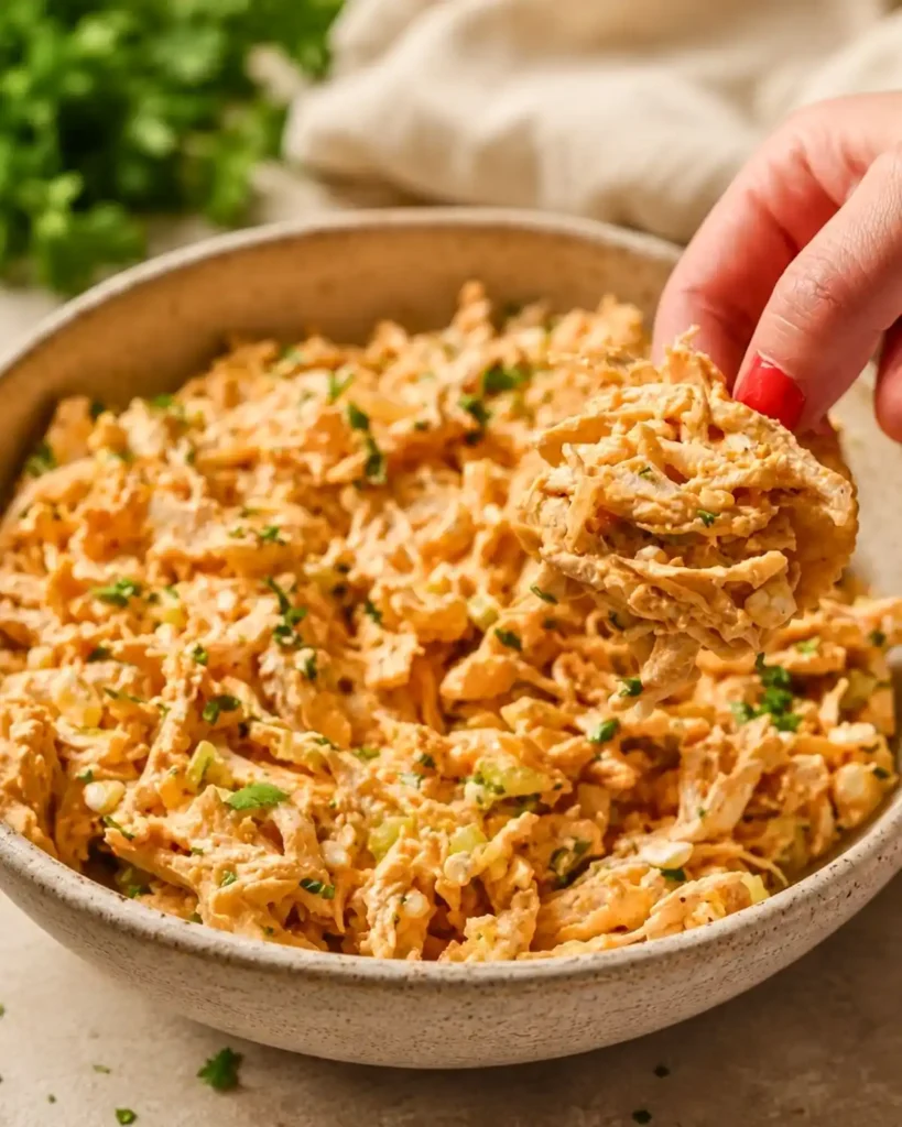 High Protein Buffalo Chicken Salad With Cottage Cheese
