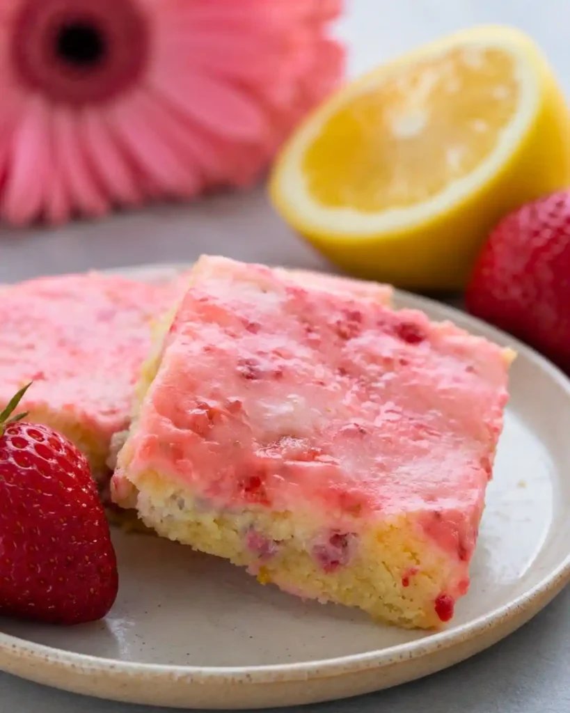 Keto Strawberry Lemon Blondies Recipe