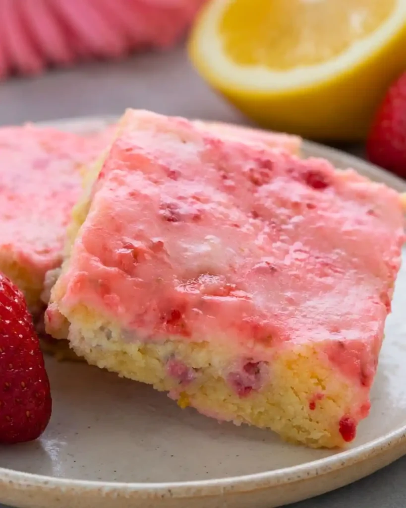 Keto Strawberry Lemon Blondies Recipe