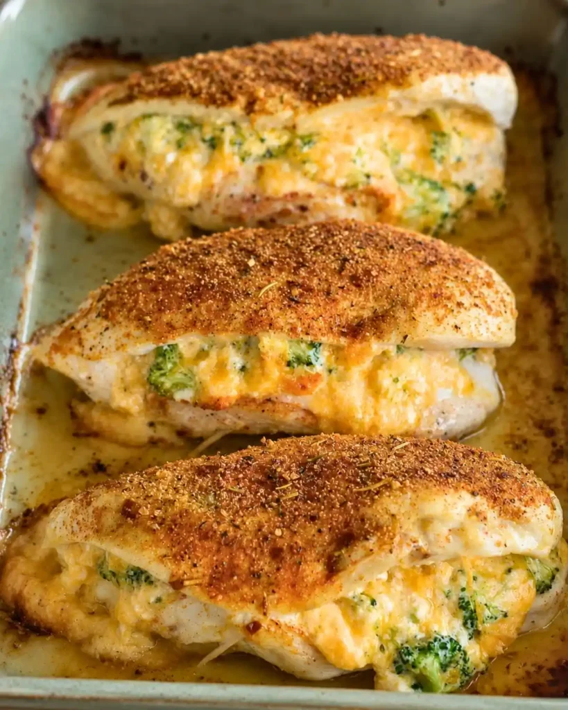 Keto Broccoli and Cheese Stuffed Chicken Breasts
