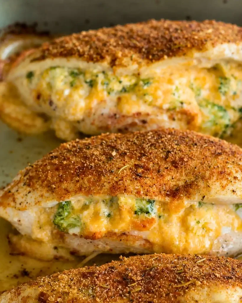 Keto Broccoli and Cheese Stuffed Chicken Breasts