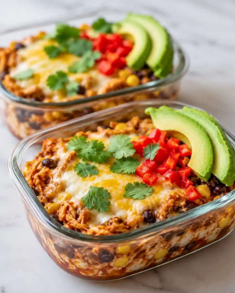 Easy Chicken Cottage Cheese Enchilada Bowls