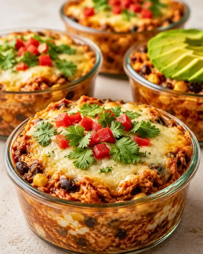 Easy Chicken Cottage Cheese Enchilada Bowls
