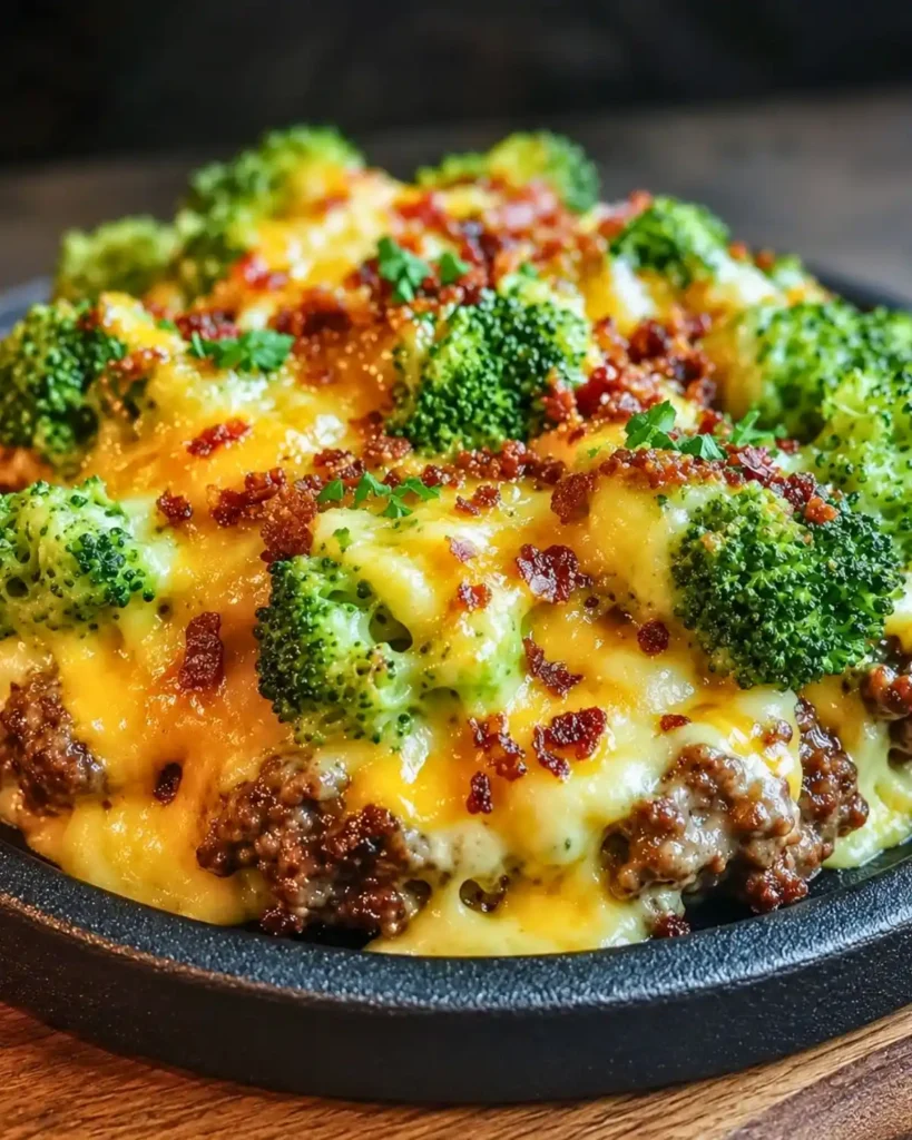 Easy Healthy Keto Hamburger Broccoli Skillet in 30 Minutes