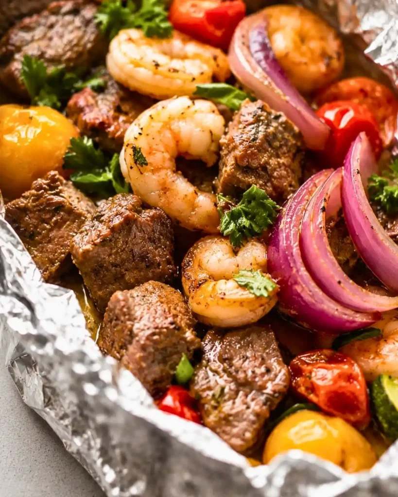 Steak and Shrimp Foil Packs: Easy Dinner Delight