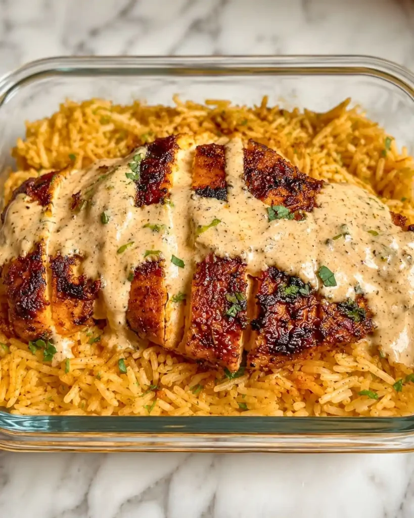 High Protein Creamy Cajun Chicken with Garlic Rice