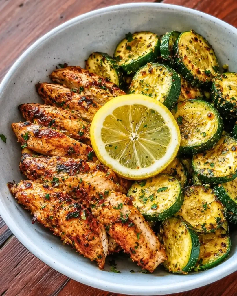 Asado Chicken with Lemon Zucchini Sauté