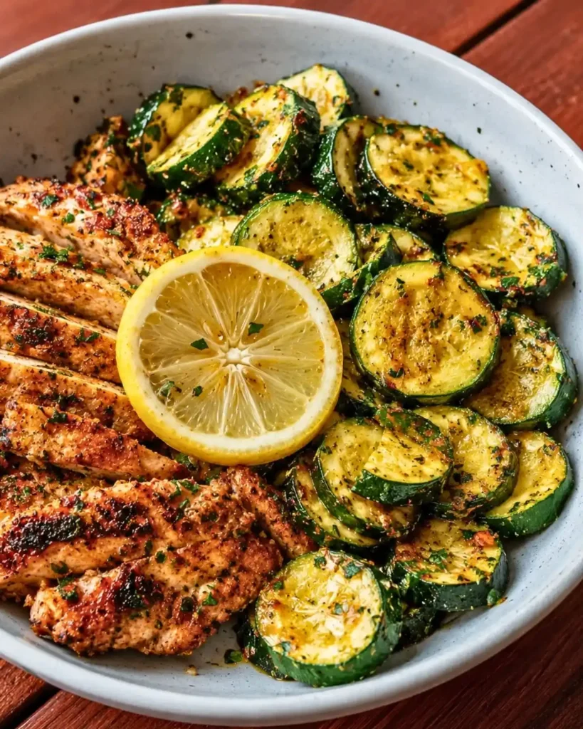 Asado Chicken with Lemon Zucchini Sauté
