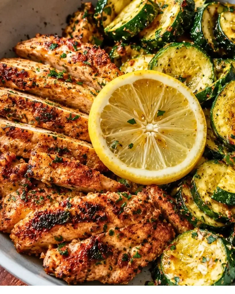 Asado Chicken with Lemon Zucchini Sauté