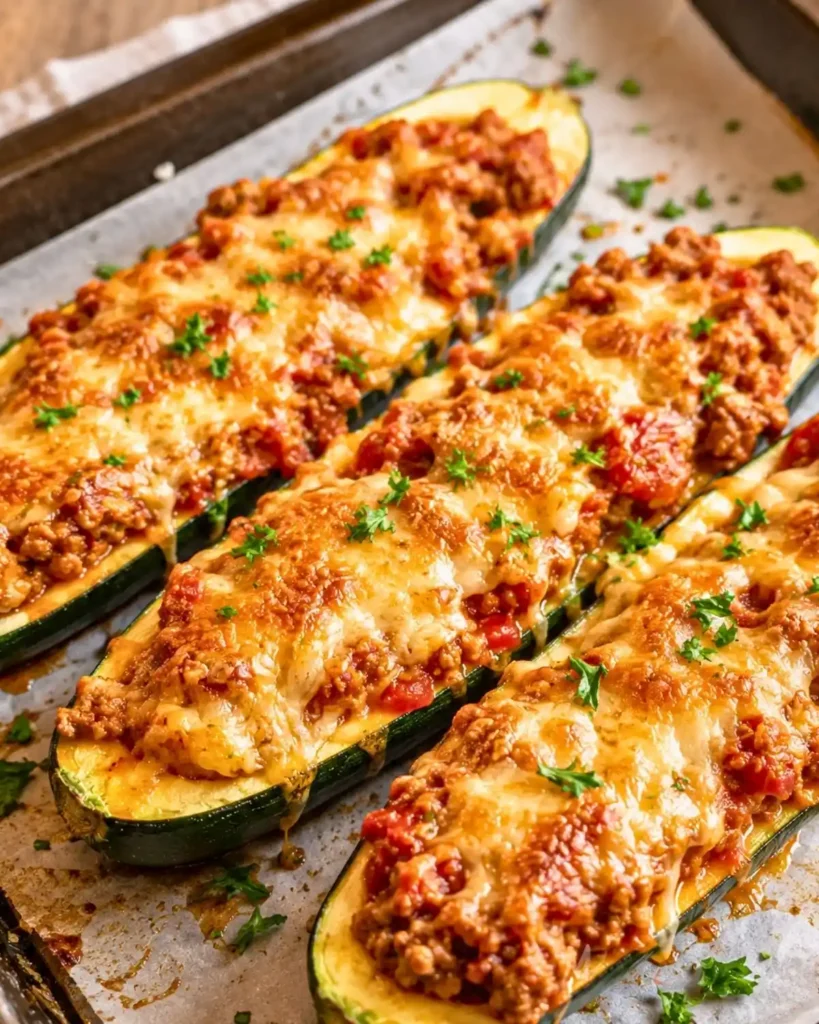 Ground Beef Zucchini Boats Recipe