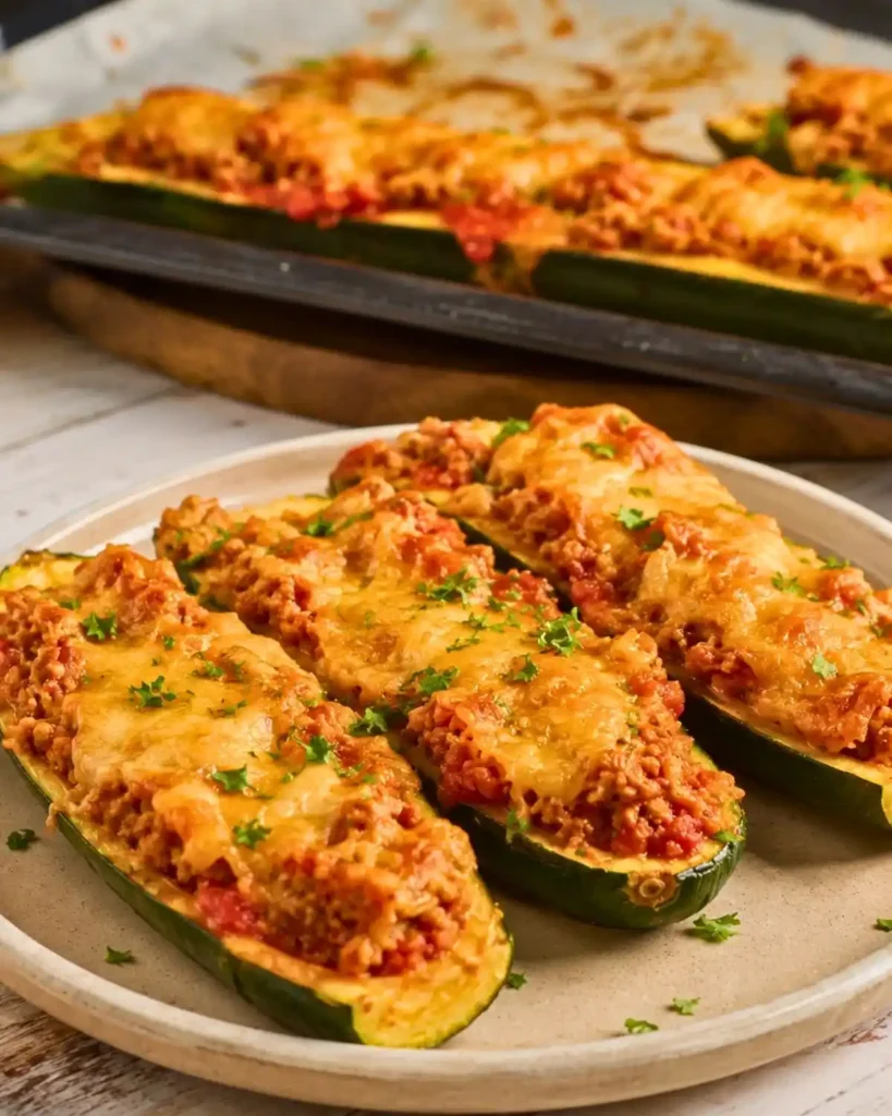 Ground Beef Zucchini Boats Recipe