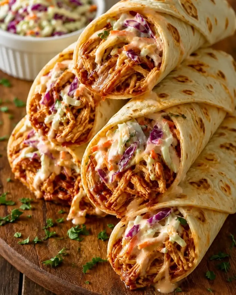 BBQ Chicken Coleslaw Wraps: Quick & Easy Lunch Idea