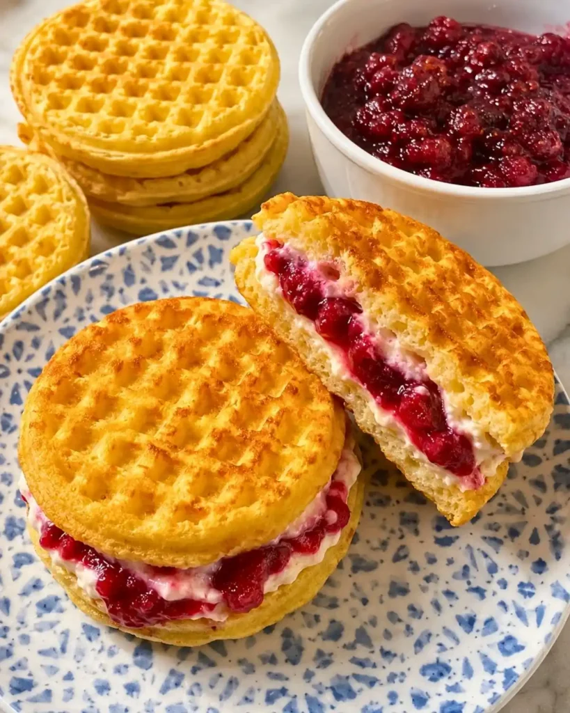 Easy Frozen Waffle Sweet Breakfast Sandwich