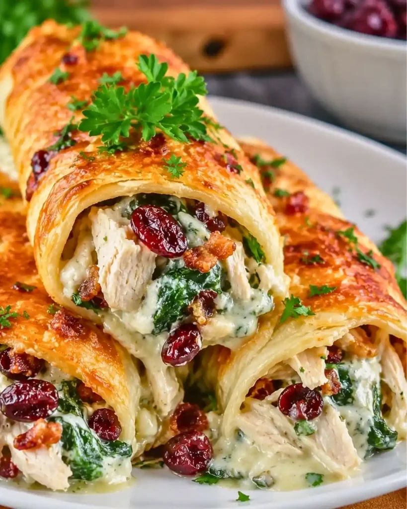 Crispy Keto Low Carb Cranberry Pecan Chicken Rollups